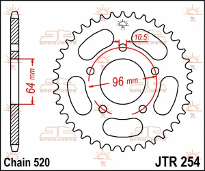 JT SPROCKETS hátsó lánckerék, természetes színű, 2, nordicamoto.ro