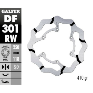 Yamaha YZ125/250 kétütemű első fék tárcsa, Galfer barázdált, nordicamoto.ro