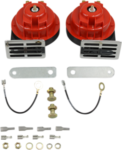 Dual Horn Kit Black, Red, Zinc, 1, nordicamoto.ro