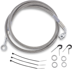 Stainless Steel Brake Line Kit Silver, Clear-coated