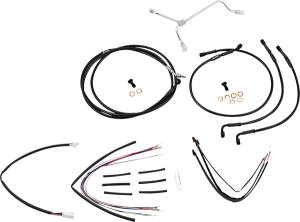 Complete Black Vinyl Handlebar Cable/line Kit For Ape Hanger Handlebars Black