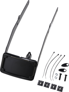 Curved License Plate Frame And Mount With License Plate Light Black, 3, nordicamoto.ro