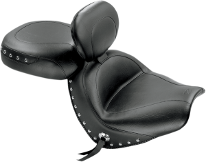Wide Touring Seat With Driver Backrest Black