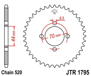 JT SPROCKETS Fekete hátsó lánckerék, 2, nordicamoto.ro