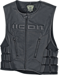 Icon Regulator™ D3O® bőr mellény, fekete