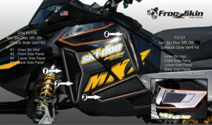 SPI Frogskinz 2009-14 Ski Doo XR Exhaust Side Vent Kit (5pc), 1, nordicamoto.ro