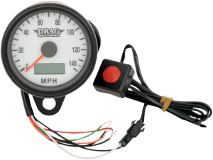 Programmable Mini Electronic Speedometer With Odometer/tripmeter White, 1, nordicamoto.ro