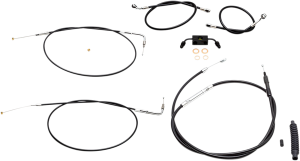Standard Black Vinyl Braided Handlebar Cable/brake Line Kit Black, 1, nordicamoto.ro