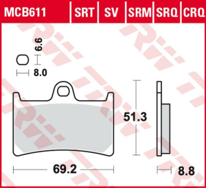 TRW szinterezett első fékbetétek a következő modellekhez: YAMAHA FZ6 '07–'10/FZS 600 '98–'01/MT-07 '14–'17/TRACER 700 '16 -/FZ8 '10-'16/MT-09 '16-/TDM 900 '02-'14/XT 1200Z SUPER TENERE '10 -/ FJR 1300 '01-'16/XJR 1300 '99-'16/XV 1700 '03-'05/XV 1900 '06-', 1, nordicamoto.ro