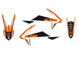 Graphics Kit With Seat Cover Black, Orange, 3, nordicamoto.ro