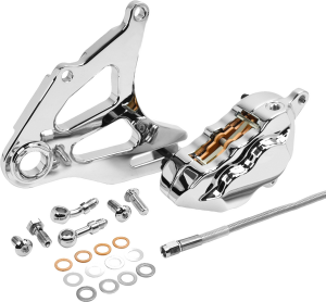 Rear Piston Caliper & Mounting Bracket Chrome