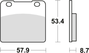 TRW Organic első/hátsó fékbetétek a következő modellekhez: Suzuki VS 1400 (’87–’03), GSXF 1100 (’88–’92), VS 800 (’92–’03), VS 600 (’94–’97) és Yamaha SRX 250 (’85–’87), nordicamoto.ro