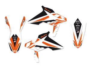 Graphics Kit With Seat Cover Black, Orange, 2, nordicamoto.ro