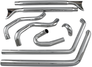 Fishtail True Dual Exhaust System Chrome, 1, nordicamoto.ro