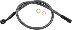 Braided Front Brake Line Black, Black Pearl