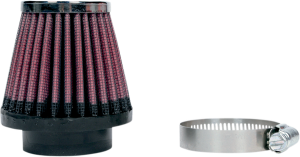 Universal Round Tapered Type Clamp-on Air Filter Black, Red, 1, nordicamoto.ro