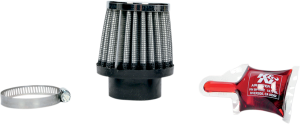 Universal Round Tapered Type Clamp-on Air Filter Black, Silver