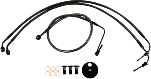 Midnight Braided Brake Line Kit Black, Midnight