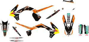 Trophy Graphic Kit With Seat Cover Yellow, Orange, Black, 4, nordicamoto.ro