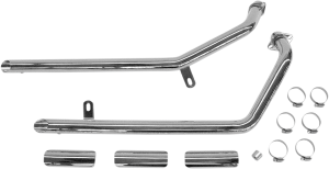 Drag Pipes Exhaust System Chrome, 2, nordicamoto.ro