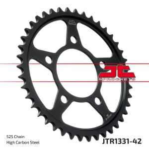 JT SPROCKETS Indukciós edzésű hátsó lánckerék, fekete cinkbevonatú, fekete, cink, 1, nordicamoto.ro