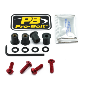 Screen Bolt Aluminium Red, 1, nordicamoto.ro