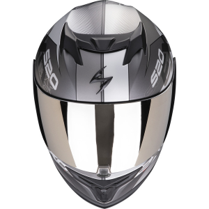 SCORPION EXO-520 EVO AIR COVER sport/túra teljes arcú bukósisak, ezüst/piros, XXL, 2, nordicamoto.ro