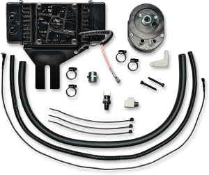 Low-mount Fan-assisted Oil Cooler Kit Black, 2, nordicamoto.ro