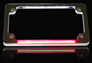 Dual Led License Plate Frame Red, White, 2, nordicamoto.ro