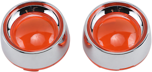 Deep-dish Bezels With Lens For Bullet Turn Signals Chrome