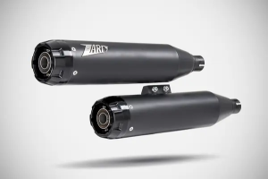 Overlapped Slip-ons Muffler For Hd-heritage Classic Matte Black 