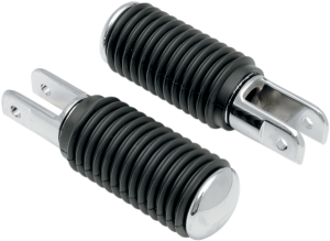 Chrome Footpegs With Rubber Sleeves Black