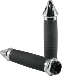 Custom Spike End Grips Silver, 1, nordicamoto.ro