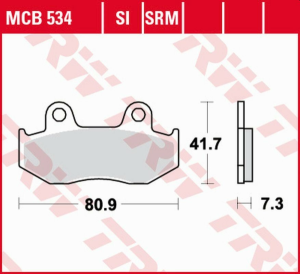 TRW Organic első fékbetétek a HONDA CR 125R '84–'86-os modellhez / MTX 125 '85–'95 / NES / SH 125/150 '00 –'08/XL 125R '85–'91/XL 250R '84–'93/XL / XR '82–'86/XL / XR '83–'87, nordicamoto.ro
