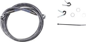 Extended Length Stainless Steel Brake Line Kit Silver, Clear-coated