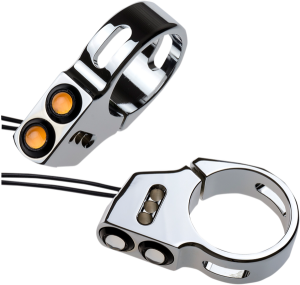 Rat Eye Led Fork Mount Turn Signals Chrome, 1, nordicamoto.ro