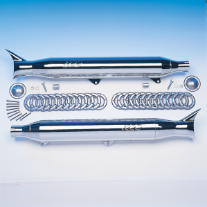 Slip-on Fishtail Mufflers Chrome, 2, nordicamoto.ro