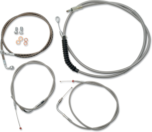 Standard Stainless Braided Handlebar Cable/brake Line Kit Silver, 2, nordicamoto.ro