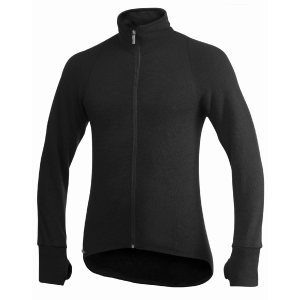 Aljruha motoros szánhoz, Woolpower Full zip 400 merinó középrétegű kabát, fekete, M, nordicamoto.ro