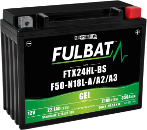 Fulbat FTX24HL-BS 12 V-os, 22,1 Ah-s gél akkumulátor motorkerékpárhoz/ATV-hez