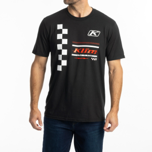 Tricou Klim Checkered Flag Tri-blend Black - White, 4, nordicamoto.ro