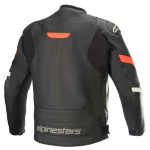 Alpinestars Faster V2 bőrdzseki, fekete/fluo piros 50, 2, nordicamoto.ro