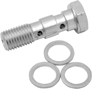 Universal Chrome Steel Banjo Bolt Silver, Chrome