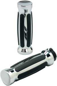 Custom Straight Rubber Grips Black, 2, nordicamoto.ro