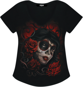 Women's Red Catrina T-shirt Black M, 1, nordicamoto.ro