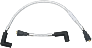 Braided Spark Plug Wire Silver, Chrome