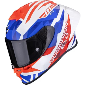 SCORPION EXO-R1 EVO II AIR VALERE L teljes arcú sport sisak – fehér/piros/kék, 2, nordicamoto.ro