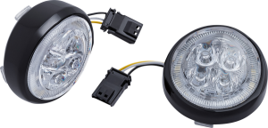 Led Lighted Fang® Front Signal Light Inserts With Bezel Black, 2, nordicamoto.ro