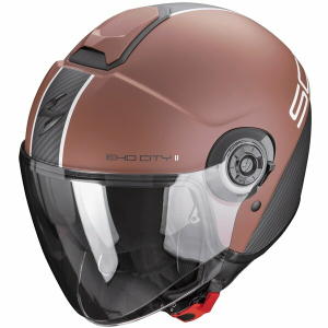 Casca open face/jet SCORPION EXO CITY II CARBO Maro mat/negru S, 1, nordicamoto.ro