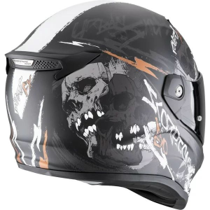 SCORPION COVERT FX SKULLZ M teljes arcú bukósisak, matt fekete/szürke/arany, 2, nordicamoto.ro
